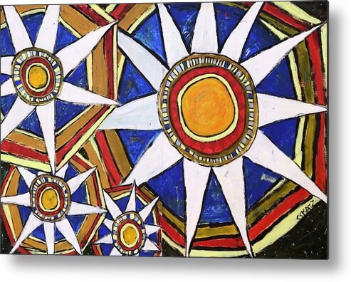 Red White And Blue Metal Print featuring the painting Everybody Is a Star by Cyndie Katz