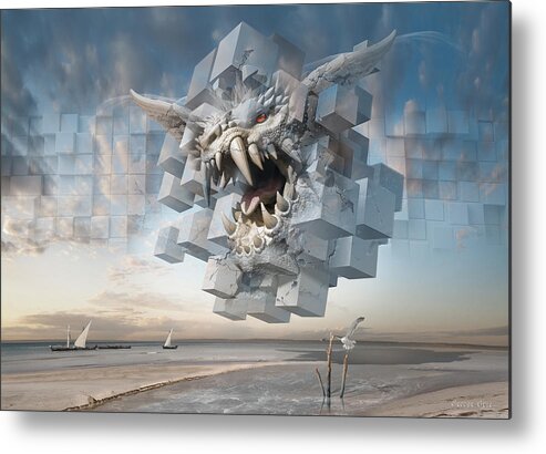 Surreal Metal Print featuring the digital art Eye of the Hurricane or Silence is Deceitful-2 by George Grie