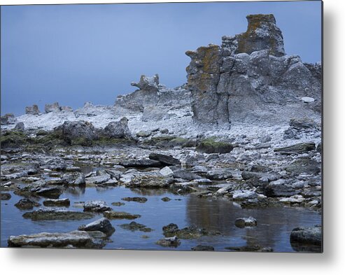 Tranquility Metal Print featuring the photograph Faro Island rocky shore by Wanderluster
