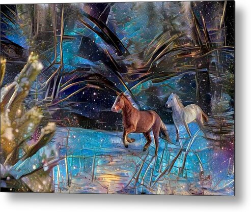 Belgian Horse Metal Print featuring the digital art Field Gallop 1 by Listen To Your Horse