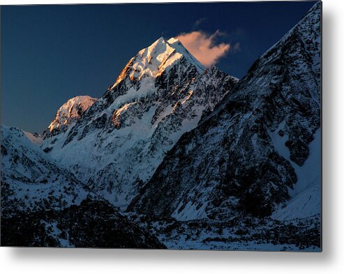 Mt Cook Metal Print featuring the photograph Fire and Ice - Mount Cook National Park, South Island, New Zealand by Earth And Spirit