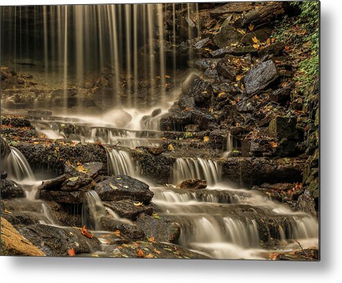 West Milton Falls Ohio Metal Print featuring the photograph Flowing Falls West Milton Ohio by Dan Sproul
