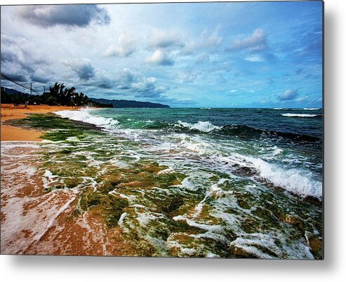 Turtle Beach Metal Print featuring the photograph Foamy Turtle Beach by Anthony Jones