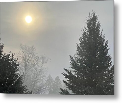 Sunrise Metal Print featuring the mixed media Frosty Morning by Moira Law
