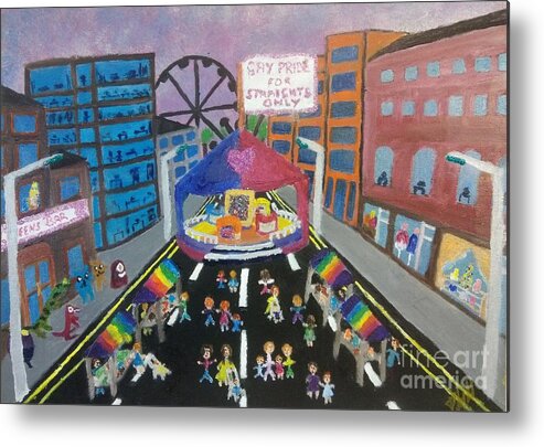 Lgbtq Metal Print featuring the painting Gay Pride for straights only by David Westwood