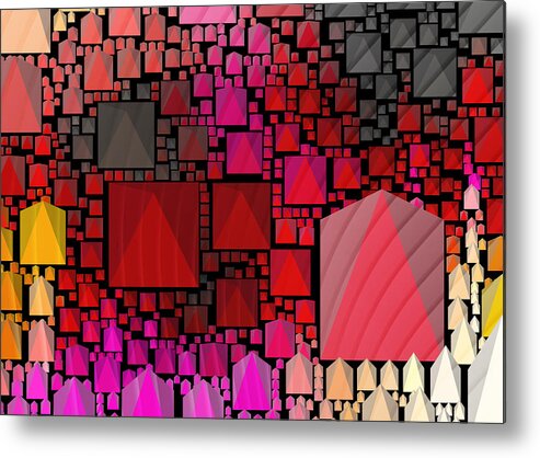  Metal Print featuring the digital art Geometric Love by Eileen Backman