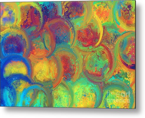 Abstract Metal Print featuring the digital art Glass bottoms by Michelle Ressler