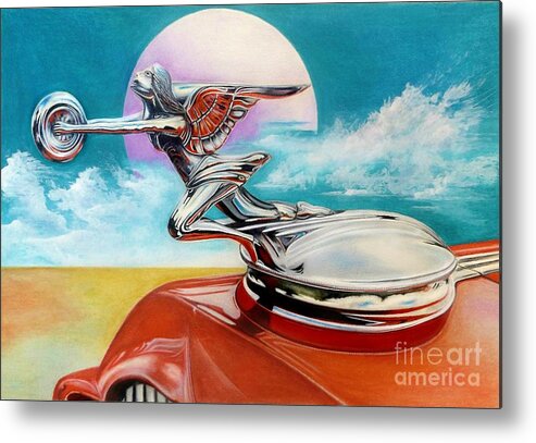 Goddess Of Speed Metal Print featuring the drawing Goddess of Speed by David Neace