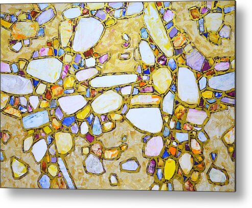 Stones Metal Print featuring the painting Gold around 2. by Irina Mask