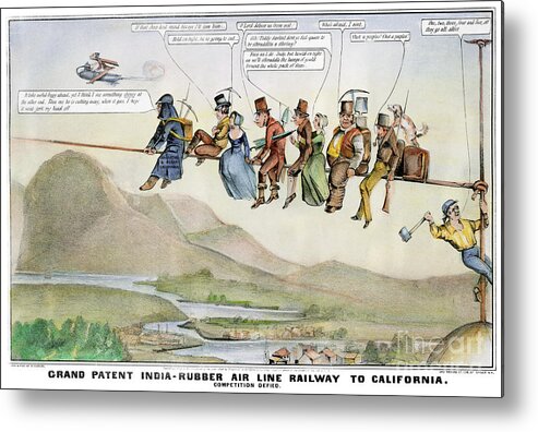 1849 Metal Print featuring the photograph Gold Rush Cartoon, 1849 by Granger
