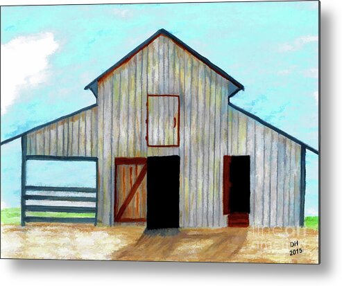 Illustration Metal Print featuring the painting Grandpa's Barn by D Hackett
