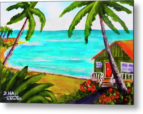 Hawaii Metal Print featuring the painting Hawaii Tropical Beach Art Prints Painting #418 by Donald K Hall