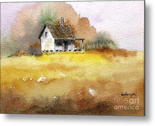 Watercolor Metal Print featuring the painting Home Place by William Renzulli