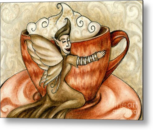 Hot Chocolate Metal Print featuring the drawing Hot Chocolate Fairy by Kristin Aquariann
