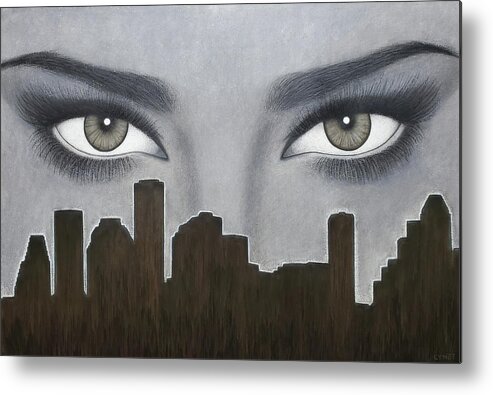 Houston Metal Print featuring the painting I Love Houston by Lynet McDonald