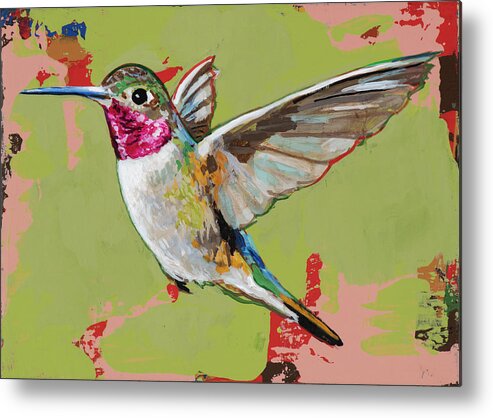 Hummingbird Metal Print featuring the painting Hummingbird 2021_011 by David Palmer