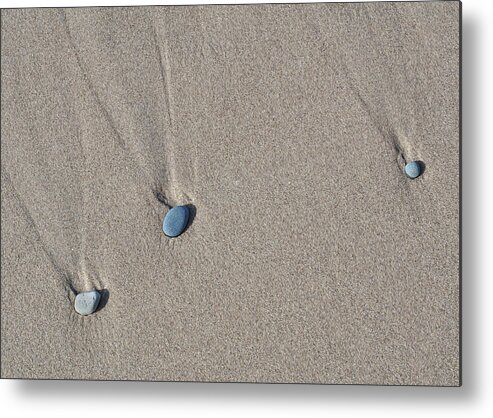 Beach Pebbles Metal Print featuring the photograph Imprints of Waves by Kathi Mirto