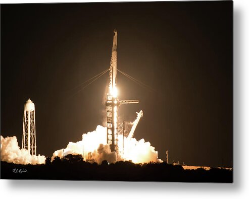 Merritt Metal Print featuring the photograph Inspiration 4 Lift Off 2 - Resilience and its Crew Launched into Orbit from Kennedy Space Center  by Ronald Reid
