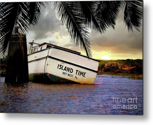 Boat Metal Print featuring the photograph Island Time by Jon Neidert