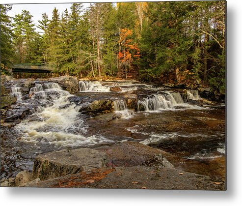 Autumn Metal Print featuring the photograph Jackson Falls NH in Autumn 3 by Michael Saunders