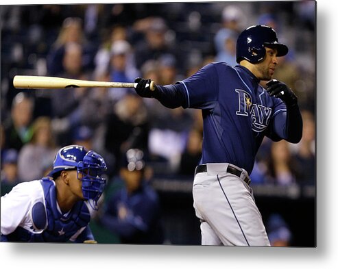 Ninth Inning Metal Print featuring the photograph James Loney by Ed Zurga