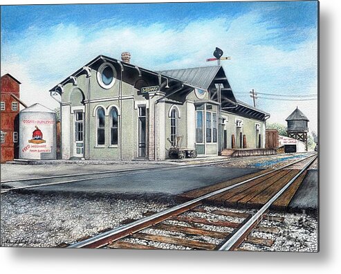 Train Station Metal Print featuring the drawing Just a Memory by David Neace