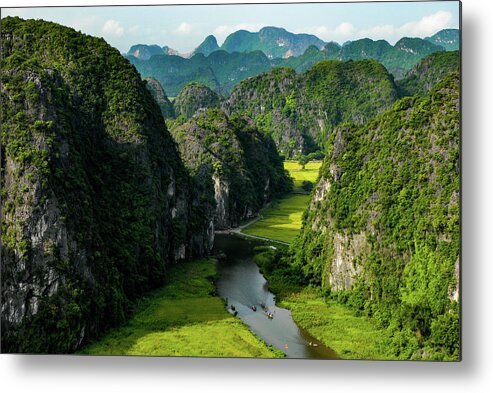 Ninh Binh Metal Print featuring the photograph The River Queens - Tam Coc, Ninh Binh Region. Vietnam by Earth And Spirit