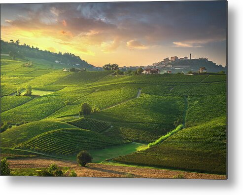 Vineyards Metal Print featuring the photograph Langhe vineyards, La Morra, Italy by Stefano Orazzini