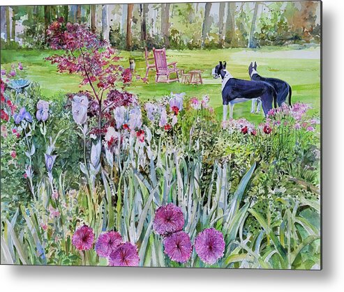 Flowers Metal Print featuring the painting Lee's Puppies by P Anthony Visco