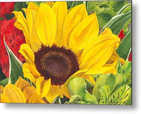 Flower Metal Print featuring the painting Let Me Brighten Your Day by Espero Art