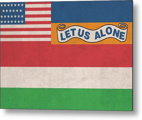Let Us Alone Metal Print featuring the mixed media Let Us Alone Vintage State of Florida Flag by Design Turnpike
