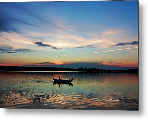 Lake Sunset Metal Print featuring the photograph Life is but a Dream on a Kayak by Mary Walchuck