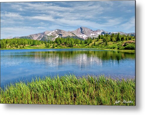Beauty In Nature Metal Print featuring the photograph Snowdon Peak from Little Molas Lake by Jeff Goulden