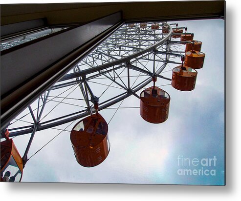Ferris Wheel Metal Print featuring the photograph Looking up at a Ferris Wheel in Japan by L Bosco