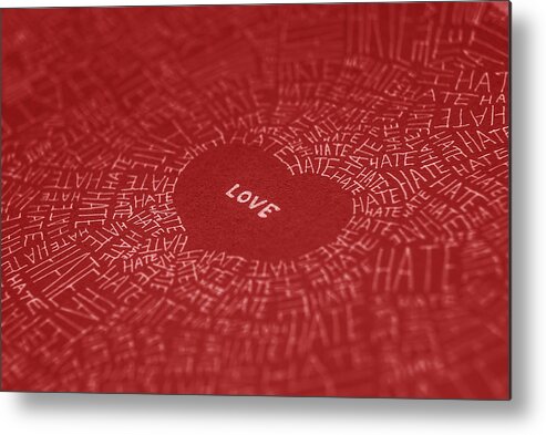 Social Issues Metal Print featuring the photograph Love conquers all by Lusky