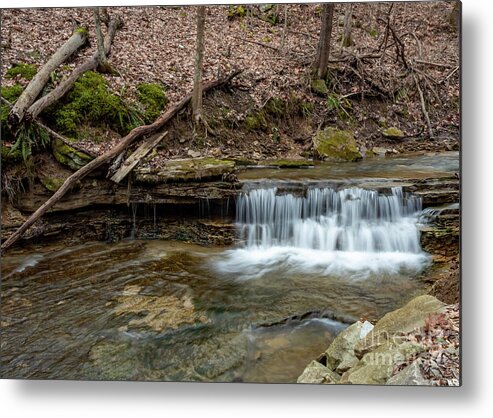 Pennsylvania Metal Print featuring the photograph Lower Garvin Road Falls in Winter by Holly April Harris