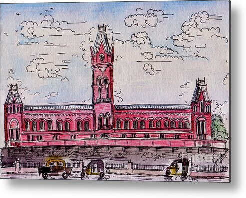 Madras City Metal Print featuring the painting Madras Central by Remy Francis