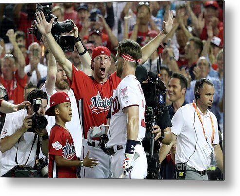 People Metal Print featuring the photograph Max Scherzer and Bryce Harper by Rob Carr