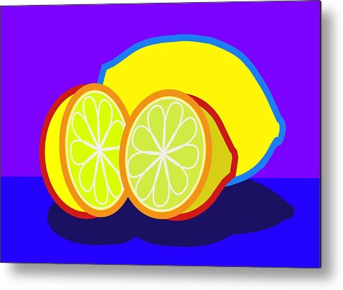 Yellow Metal Print featuring the digital art Mellow Yellow by Fatline Graphic Art