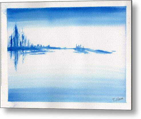 Blue Metal Print featuring the painting Monochroma by Tammy Nara
