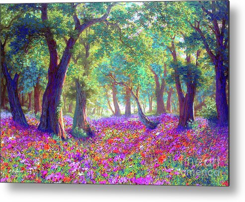 Landscape Metal Print featuring the painting Morning Dew by Jane Small