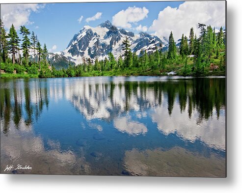 Beauty In Nature Metal Print featuring the photograph Mount Shuksan Reflected in Picture Lake by Jeff Goulden