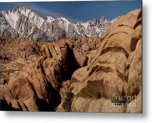 Dave Welling Metal Print featuring the photograph Mount Whitney Alabama Hills Eastern Sierras California by Dave Welling