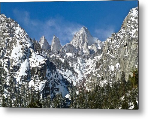 Eastern Sierra Metal Print featuring the photograph Mt.Whitney Keeler Needles Cloud Banners by Amelia Racca