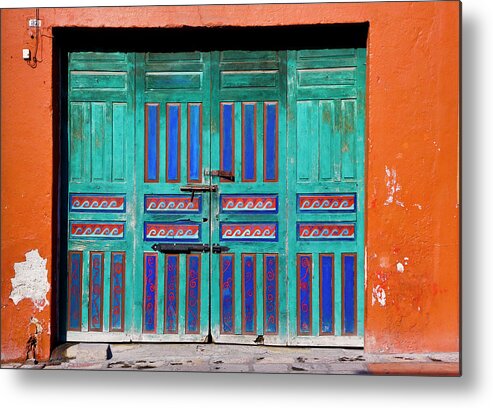 Architectural Detail Metal Print featuring the photograph Multicolored Door by Eggers Photography