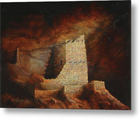 Anasazi Metal Print featuring the painting Mummy Cave by Jerry McElroy