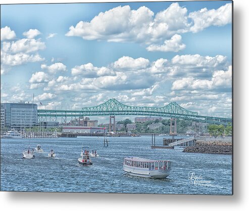 Mystic River Bridge Metal Print featuring the photograph Mystic River Bridge by Linda Constant
