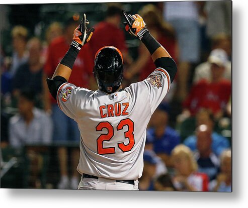 American League Baseball Metal Print featuring the photograph Nelson Cruz by Tom Pennington