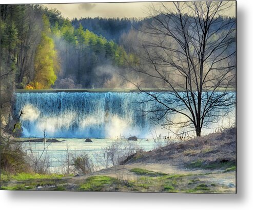 New River Metal Print featuring the photograph New River Dam by Michael Frank