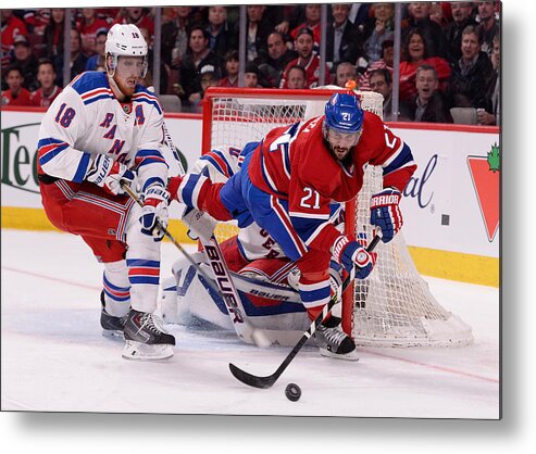 Marc Staal Metal Print featuring the photograph New York Rangers v Montreal Canadiens - Game Five by Richard Wolowicz